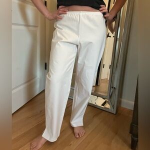 Eileen Fisher White Ankle Organic Cotton Pants